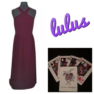 New Lulu's Air Of Romance Maxi Dress Burgundy M